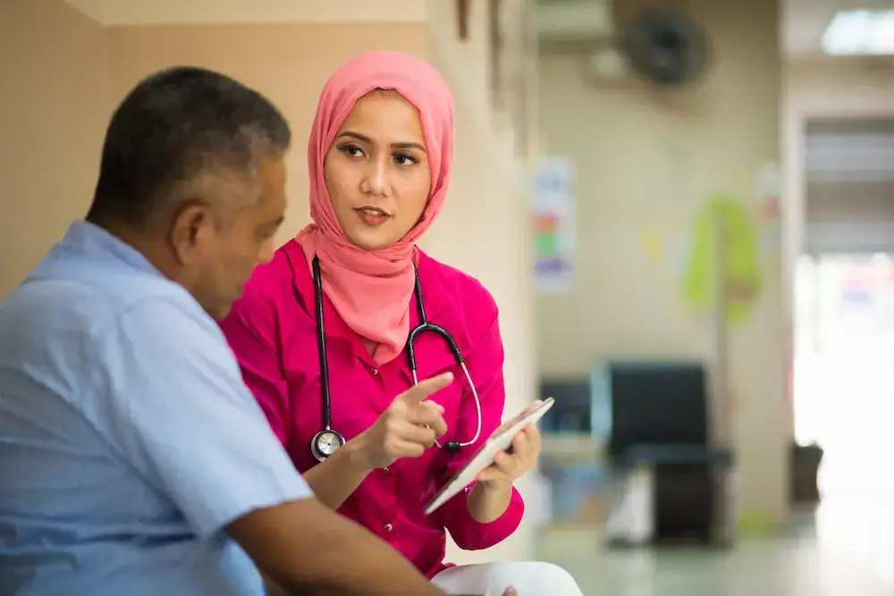 Doctor with patient